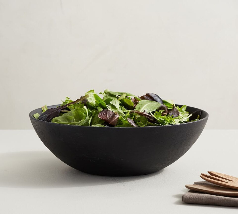 Chateau Handcrafted Acacia Wood Salad Bowls Pottery Barn Australia